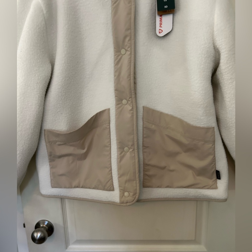 Tentree Vintage White/Beige Reversible Bomber Jacket - Picture 8 of 13